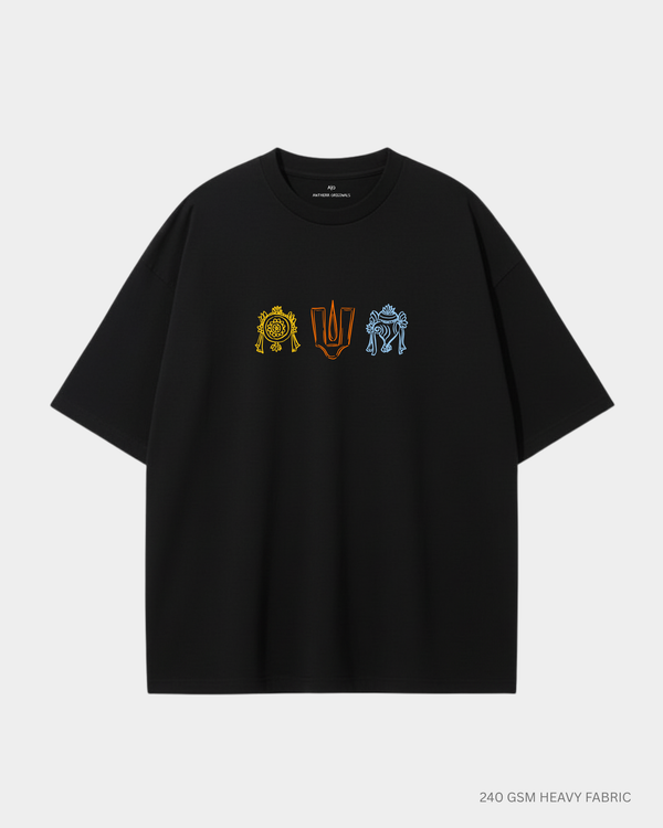 Trimurti Symbols Unisex Oversized T-Shirt | Antherr Originals
