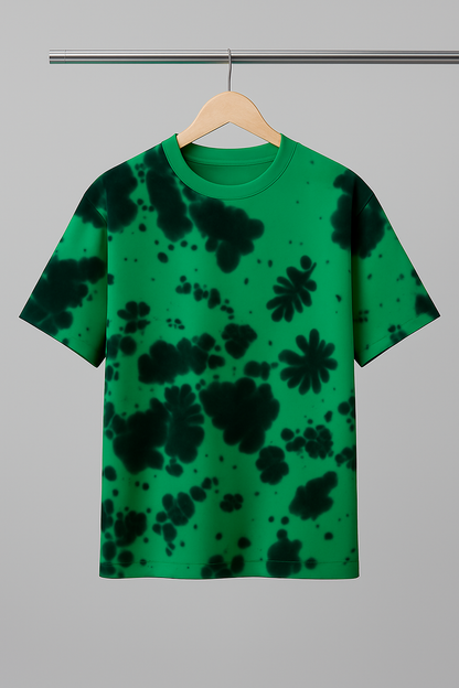 Tie Dye Oversized T-shirt: Green & Black