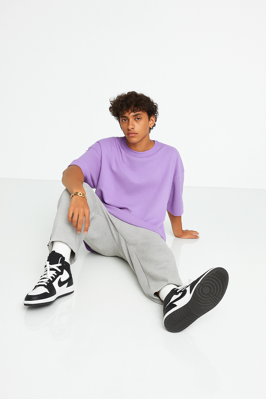 Basic Oversized T-shirt for Men: Lavender