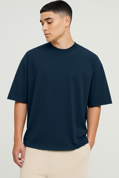 Basic Oversized T-shirt for Men: Petrol Blue