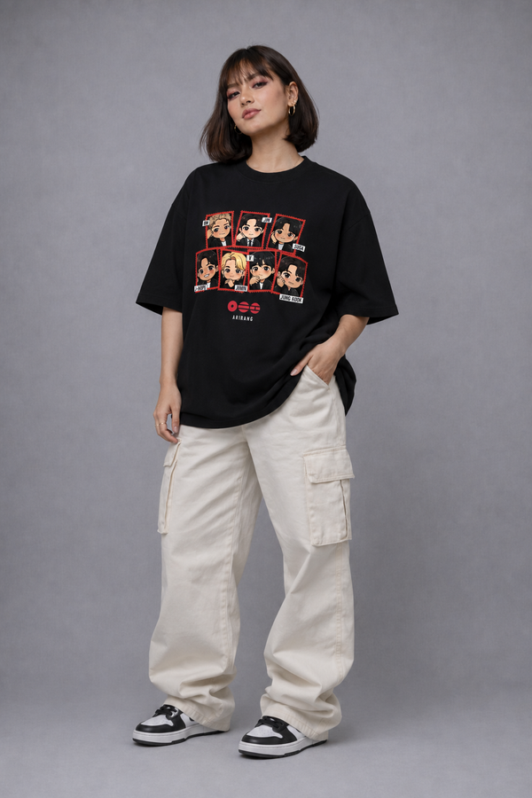 Chibi Arirang BTS Member Unisex Oversized T-Shirt | Antherr Core
