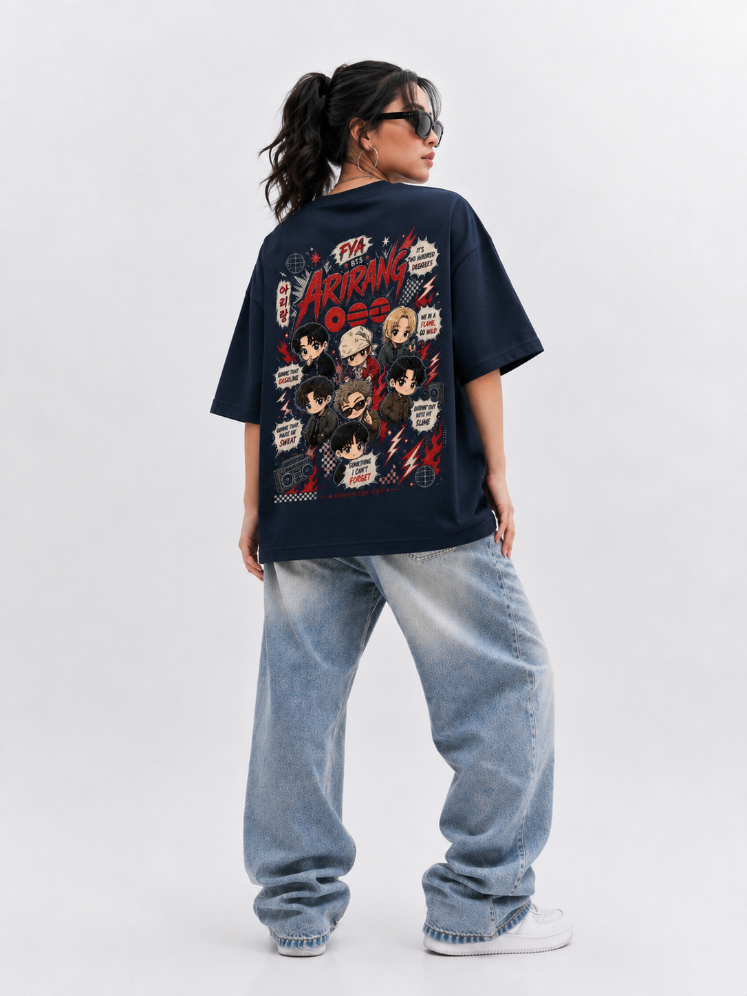Chibi FYA Arirang Unisex French Terry Oversized T-Shirt