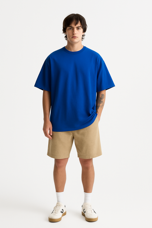 Basic Oversized T-shirt for Men: Royal Blue ROYAL BLUE Cotton 240 GSM