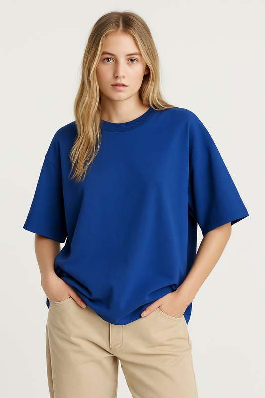 Basic Oversized T-shirt for Women: Royal Blue