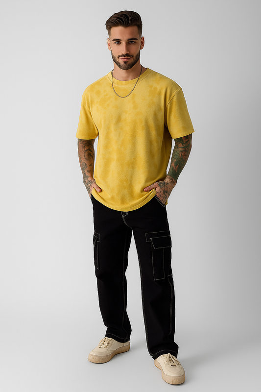 Tie Dye Oversized T-shirt: Yellow YELLOW