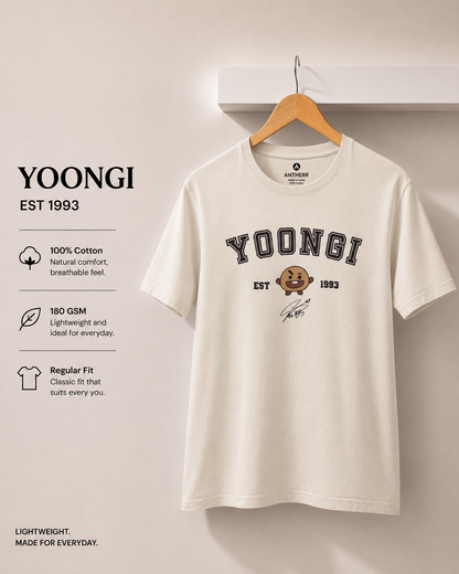 BTS Crew Unisex Regular Fit T-Shirts Yoongi