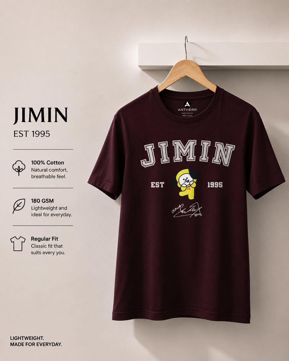 BTS Crew Unisex Regular Fit T-Shirts Jimin