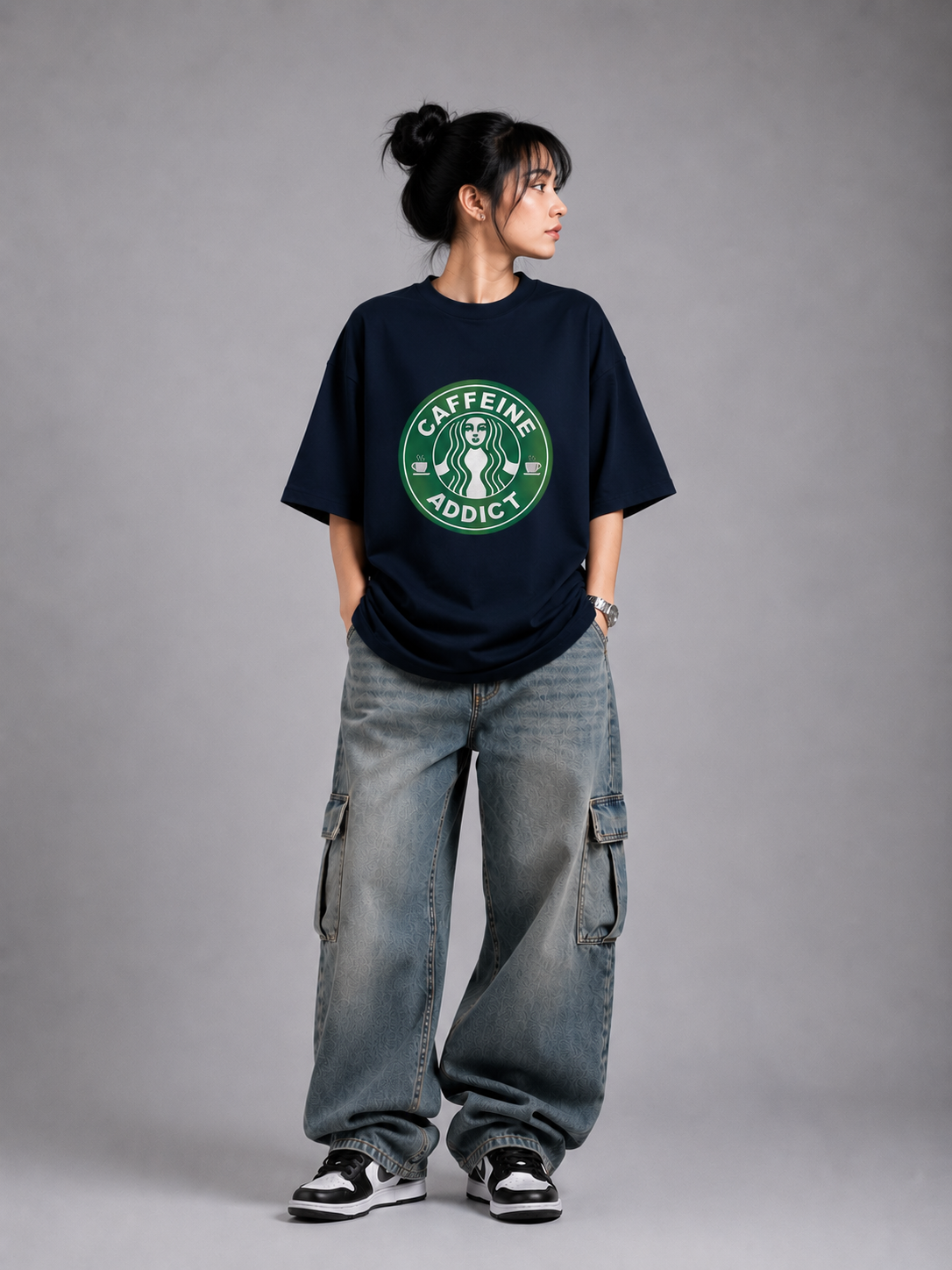 Caffeine Addict Unisex Oversized T-Shirt | Antherr Core