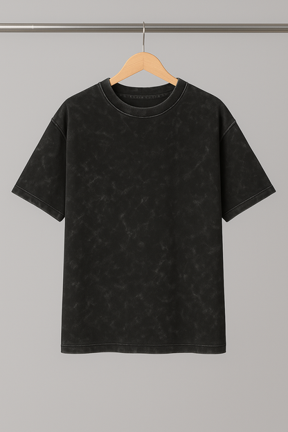 Acid Wash Oversized T-shirt: Black