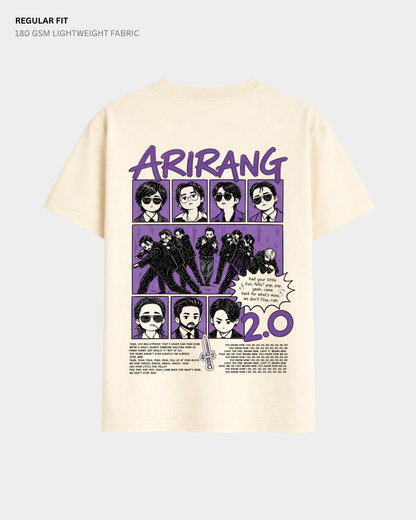 Chibi Arirang BTS 2.0 Regular Fit T-Shirt | Antherr Core Off White Cotton 180 GSM