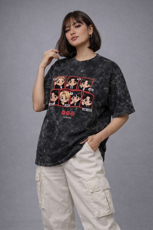 Chibi Arirang BTS Member Unisex Oversized T-Shirt | Antherr Core