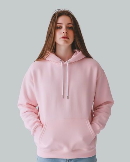 Basic Light Baby Pink Unisex Winter Hoodies