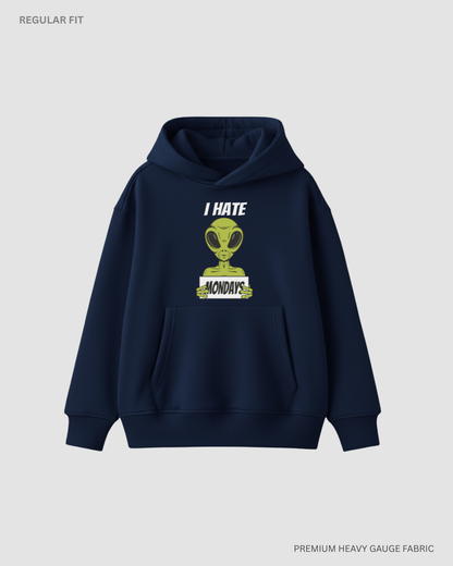I Hate Mondays Alien & Space Unisex Winter Hoodies NAVY BLUE