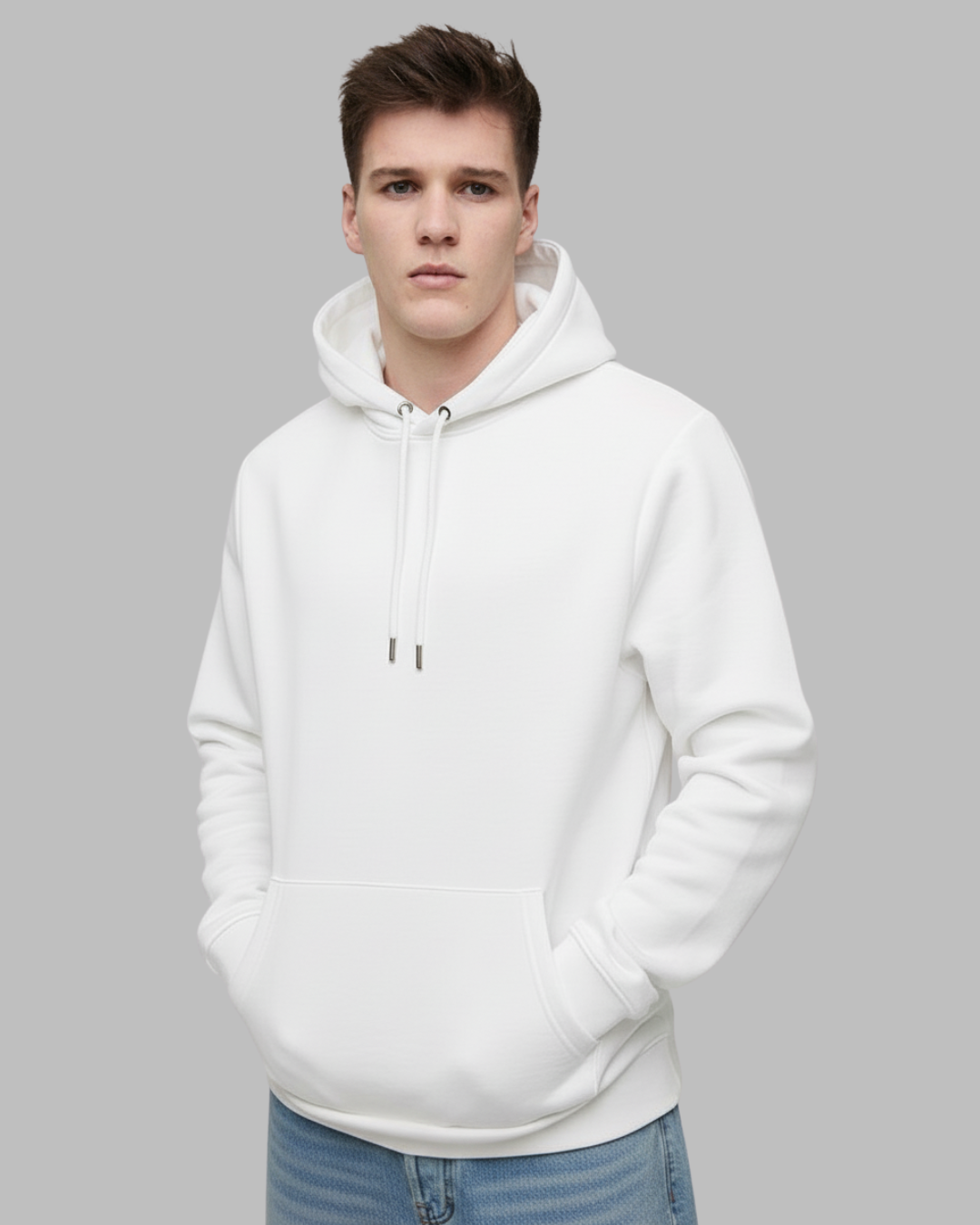 Basic White Unisex Winter Hoodies