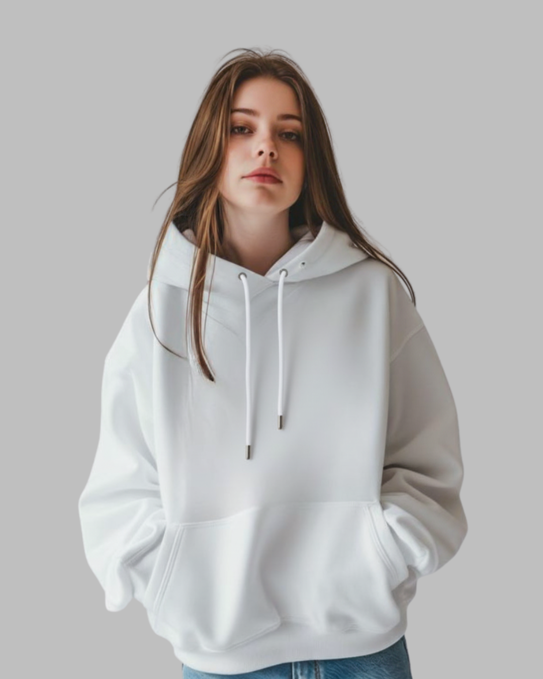 Basic White Unisex Winter Hoodies
