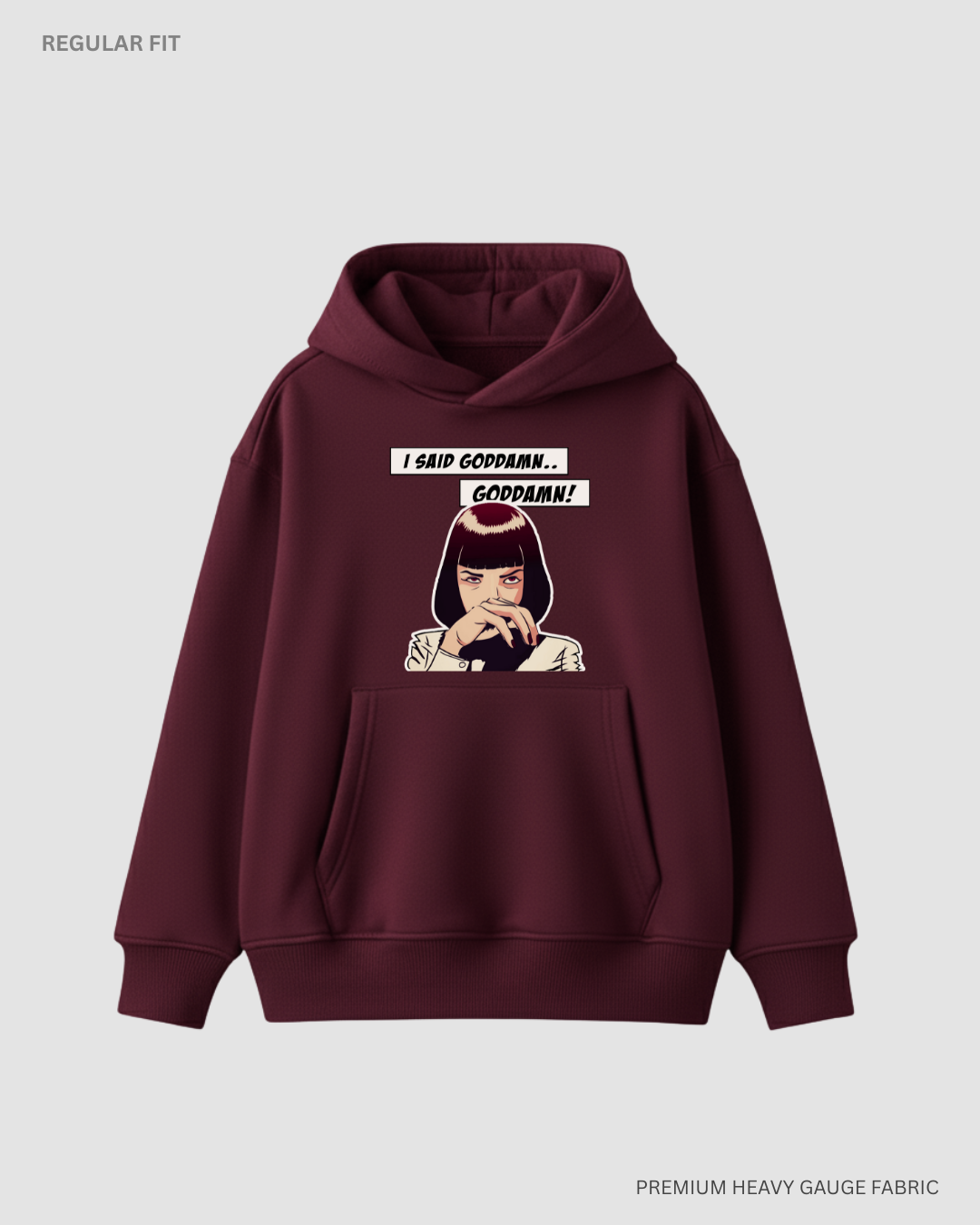 I Said Goddamn! Pulp Fiction: Aesthetic Winter Hoodies Maroon