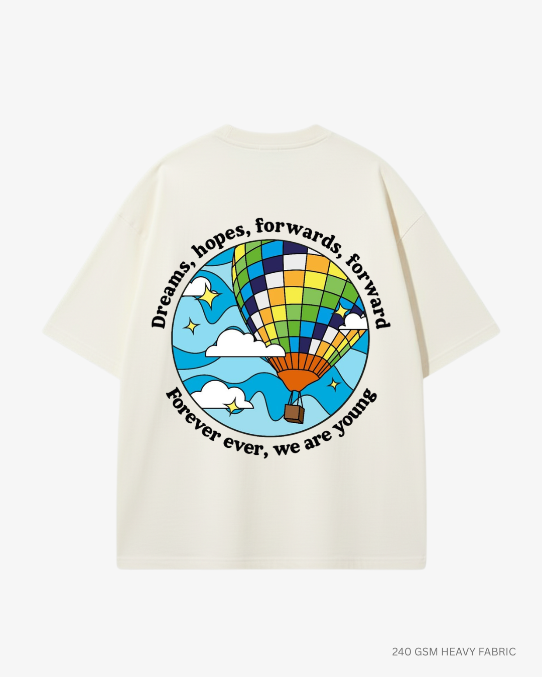 Dreams & Hopes Unisex Oversized T-Shirt | Antherr Core Off White Cotton 240 GSM