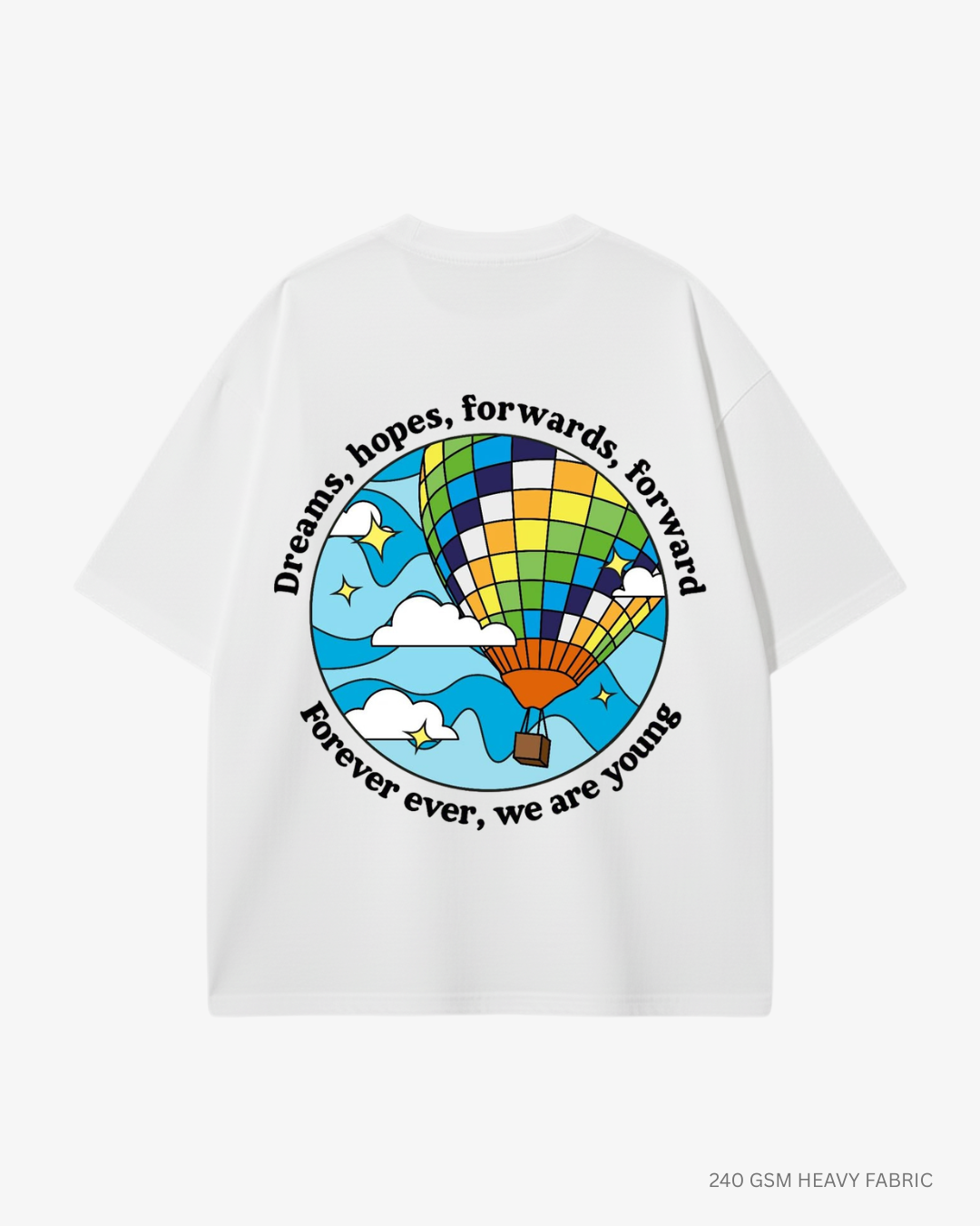 Dreams & Hopes Unisex Oversized T-Shirt | Antherr Core White Cotton 240 GSM