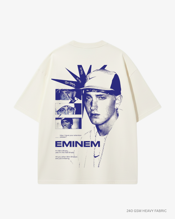 Slim Shady Eminem Unisex Oversized T-Shirt | Antherr Core OFF WHITE Cotton 240 GSM