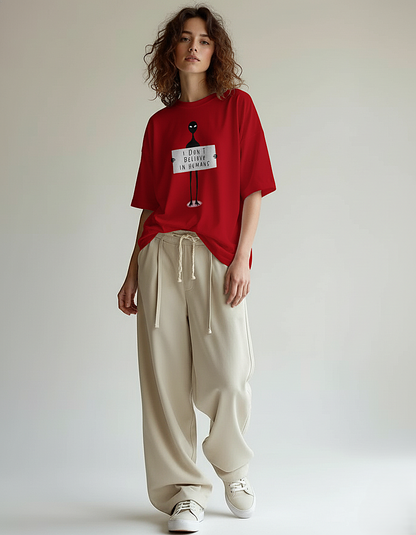 I Don't Believe in Humans: ALIEN & SPACE- Unisex Oversized T-Shirts