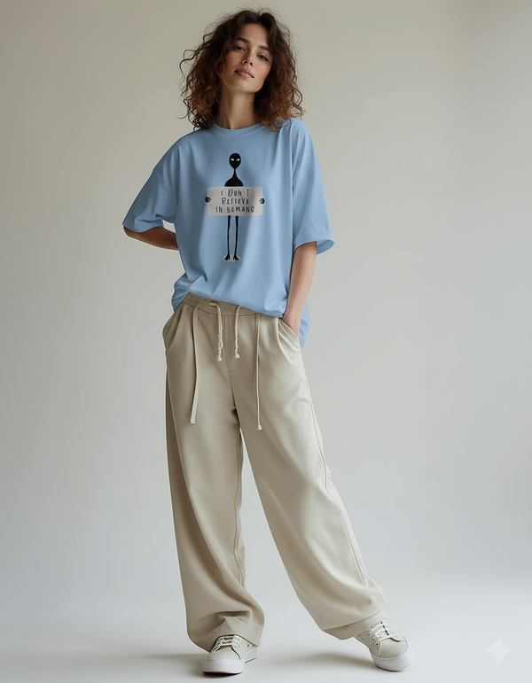 I Don't Believe in Humans Unisex Oversized T-Shirts
