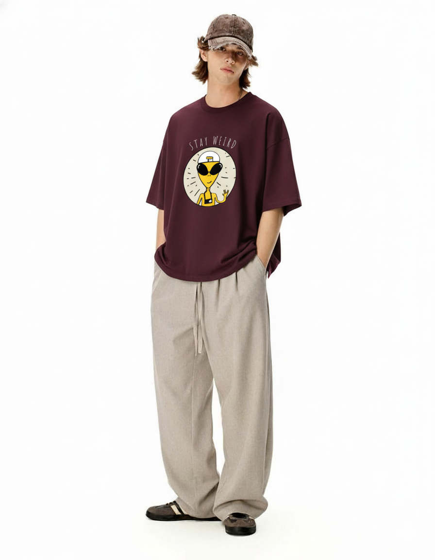 Stay Weird: Alien and Space- Unisex Oversized T-Shirts