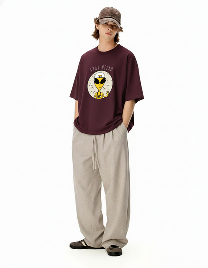 Stay Weird: Alien and Space- Unisex Oversized T-Shirts