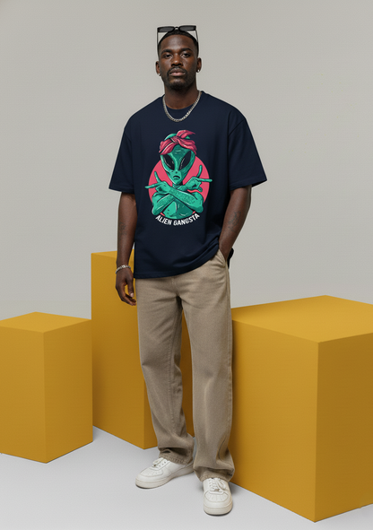 Alien Gangsta: ALIEN & SPACE- Unisex Oversized T-Shirts