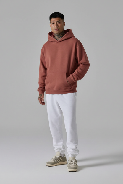 Basic Coral Red Unisex Winter Hoodies