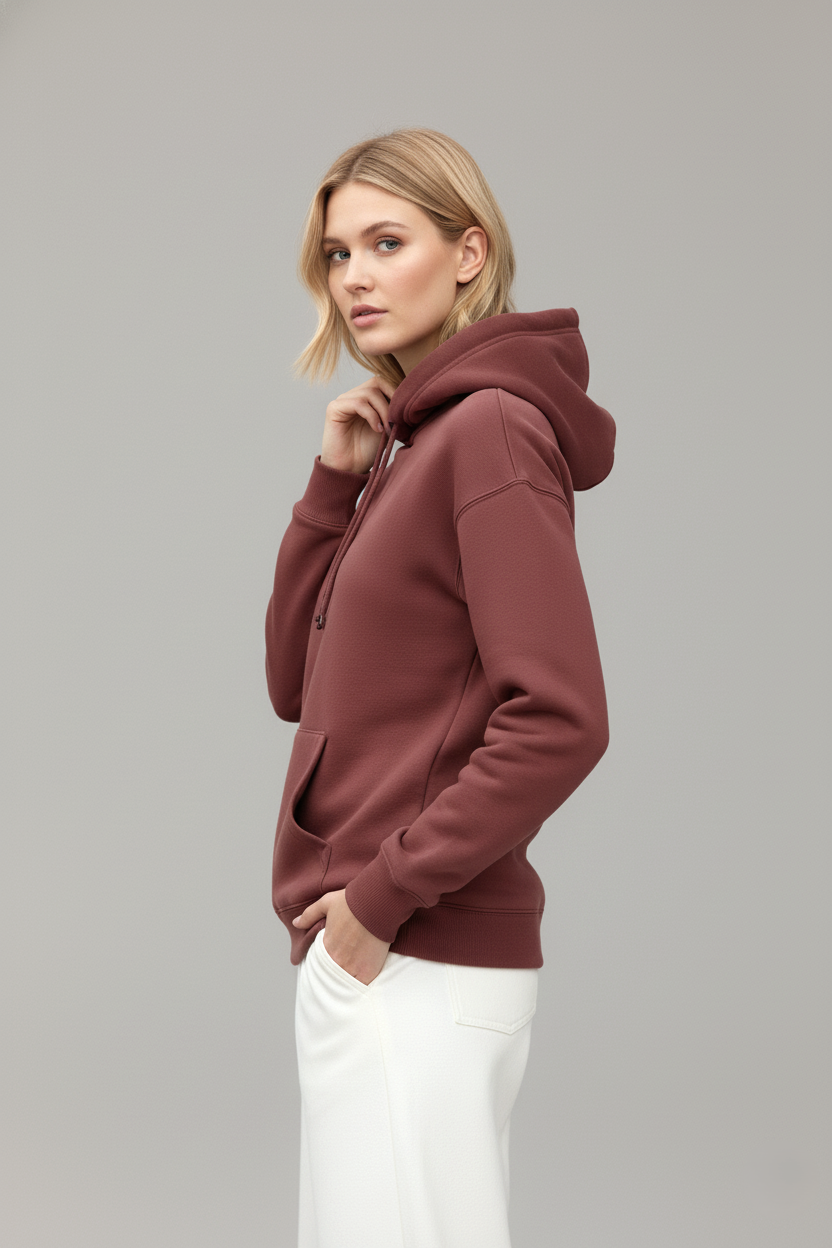 Basic Coral Red Unisex Winter Hoodies