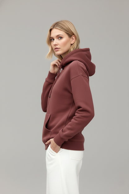 Basic Coral Red Unisex Winter Hoodies