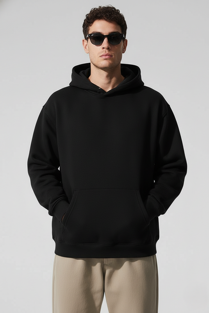 Basic Black Unisex Winter Hoodies