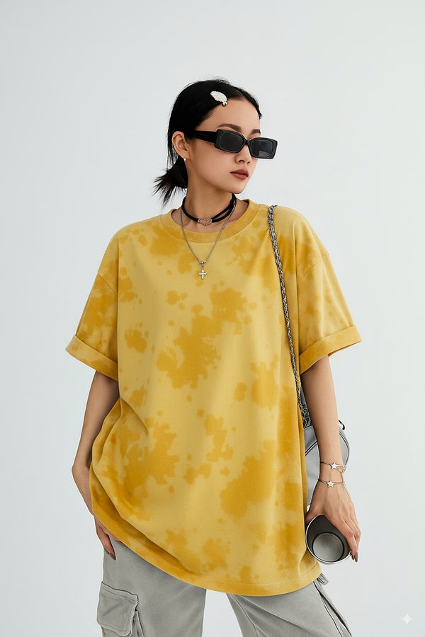 Tie Dye Oversized T-shirt: Yellow YELLOW