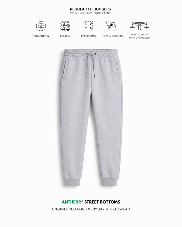 Grey Melange Unisex Everyday Joggers Grey Melange
