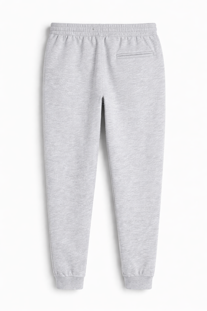 Grey Melange unisex joggers 260 GSM cotton fleece regular fit streetwear antherr originals back view