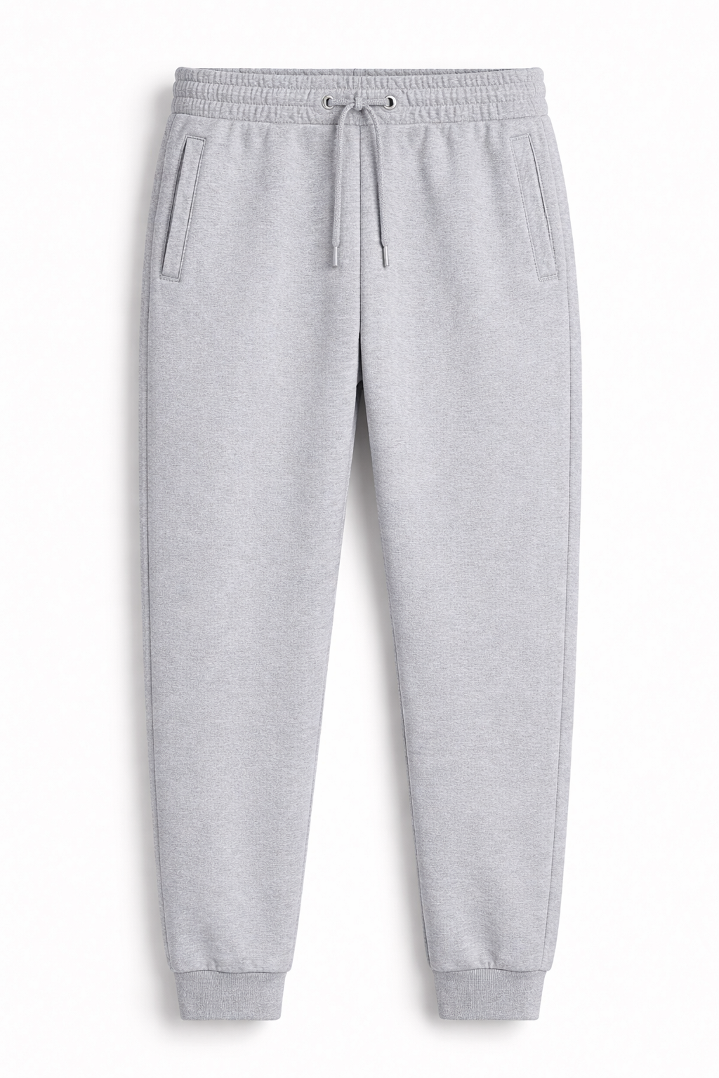 Grey Melange unisex joggers 260 GSM cotton fleece regular fit streetwear antherr originals front view