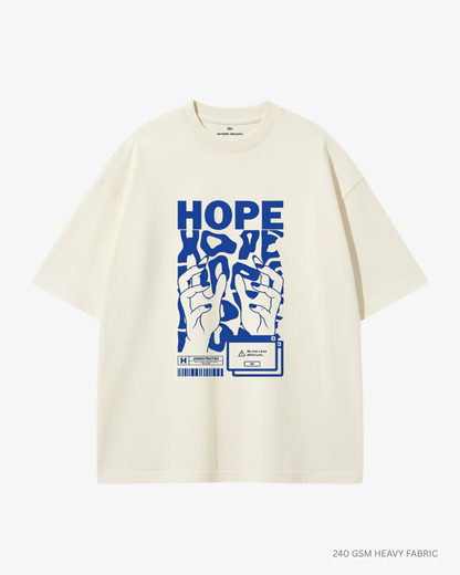 Hope Oversized T-Shirt India | Antherr Core Off White Cotton 240 GSM