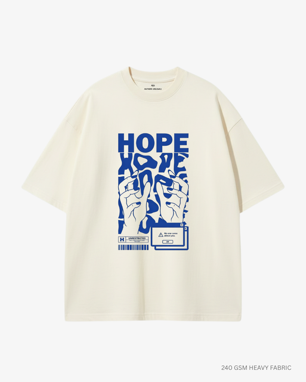 Hope Oversized T-Shirt India | Antherr Core Off White Cotton 240 GSM