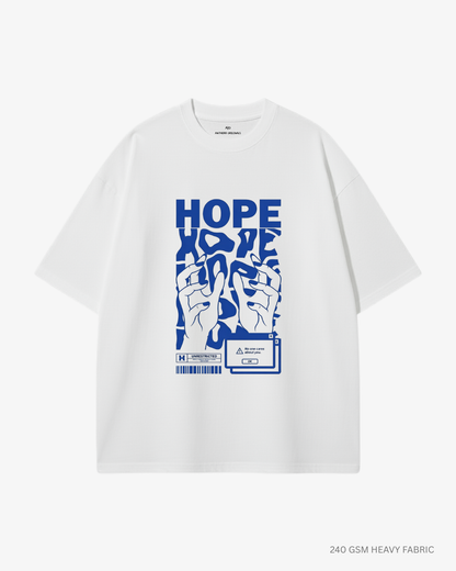 Hope Oversized T-Shirt India | Antherr Core White Cotton 240 GSM