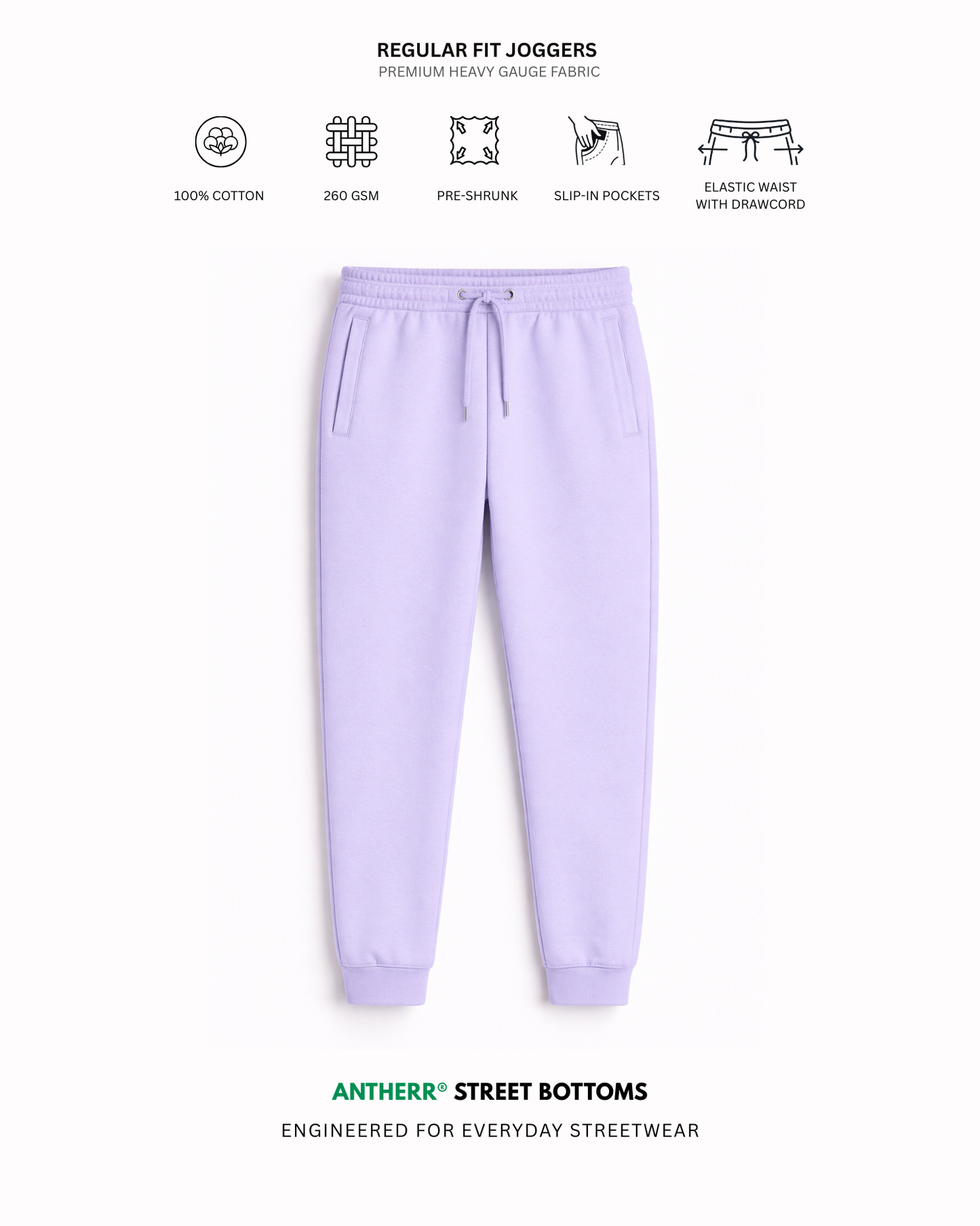 Lavender Unisex Everyday Joggers Lavender
