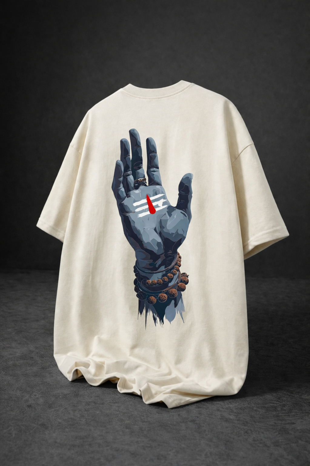 Mahadev Blessing Unisex Oversized T-Shirt | Antherr Originals OFF-WHITE Cotton 240 GSM
