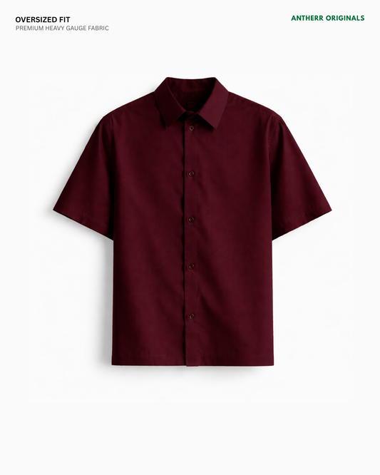 Maroon Unisex 100% Cotton Oversized Shirt  Streetwear