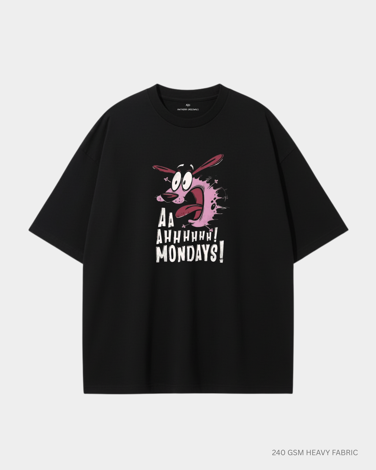 Monday Mood Unisex Oversized T-Shirt | Antherr Core Black 240 GSM Cotton