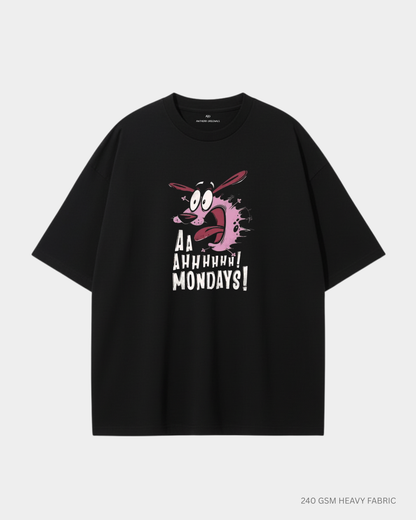 Monday Mood Unisex Oversized T-Shirt | Antherr Core Black 240 GSM Cotton