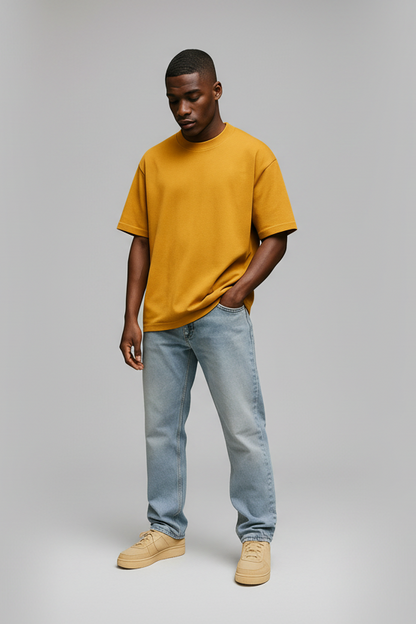 Basic Mustard Yellow Unisex Oversized T-Shirt | Antherr Originals