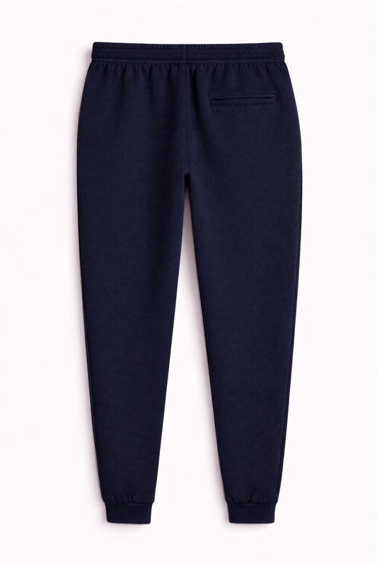 Navy Blue unisex joggers 260 GSM cotton fleece regular fit streetwear antherr originals blck view