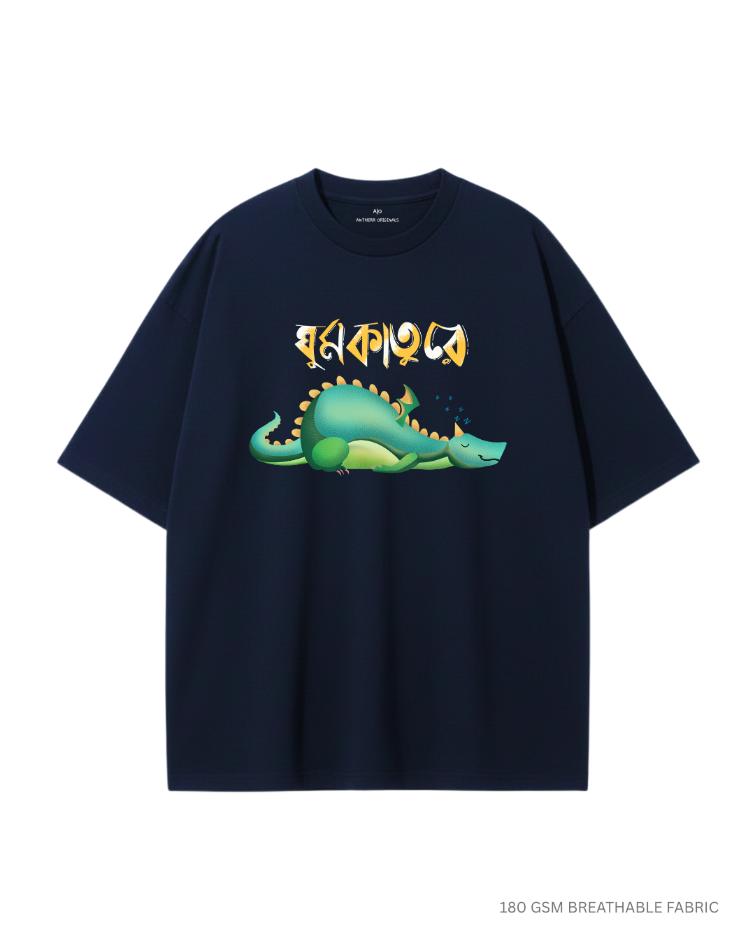 Ghumkature Unisex Oversized T-Shirts NAVY BLUE Cotton 180 GSM