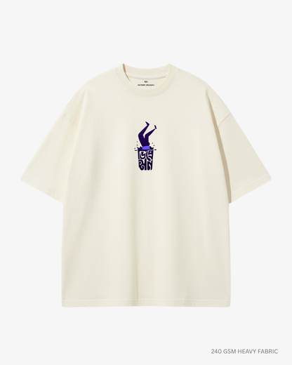 ডিপ্রেশন Unisex Heavyweight Oversized T-Shirt | Antherr OFF WHITE Cotton 240 GSM
