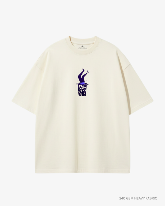 ডিপ্রেশন Unisex Heavyweight Oversized T-Shirt | Antherr OFF WHITE Cotton 240 GSM