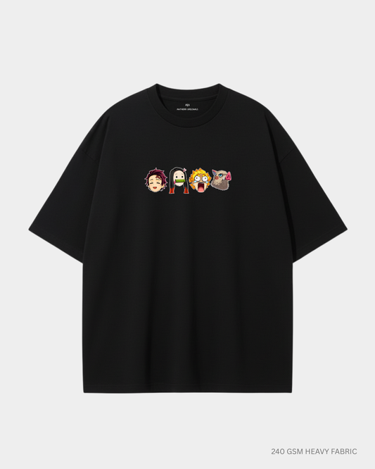Chibi Demons: Kimetsu no Yaiba Unisex Oversized T-Shirts